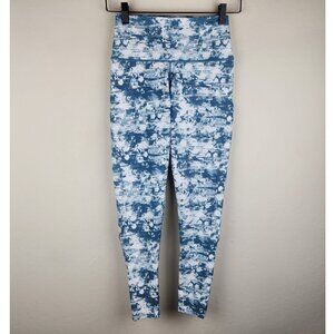 Soul by SoulCycle Contour Tie Dye Leggings Blue White sz S EUC